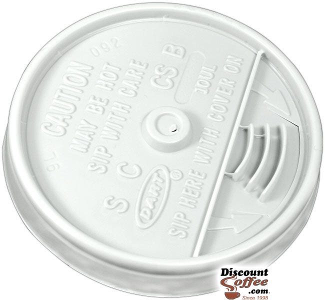 Dart 10UL 10 oz. White Plastic Sip Thru Lids | 10 Individually Wrapped 100 ct. Sleeves, 1,000 ct. Case Made in U.S.A.