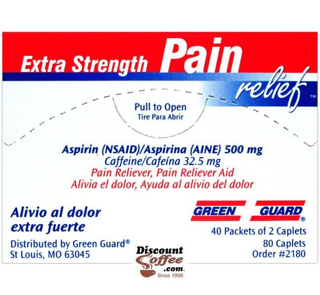 Extra Strength Pain relief Caplets, Compare Bayer Back & Body, Backache, Muscle Aches, Headaches, First Aid.