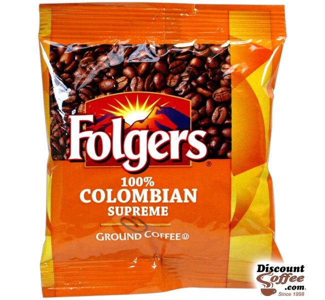 Folgers 100% Colombian Coffee 1.75 oz. Packs | Medium Roast Colombia Single Origin Ground Coffee