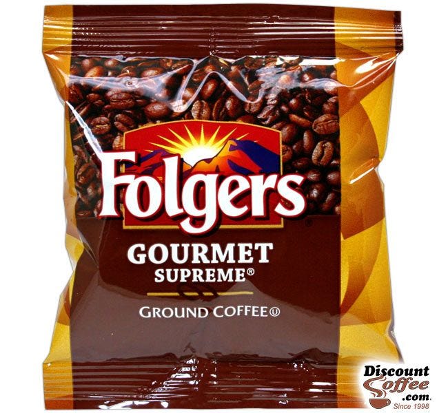 Folgers Gourmet Supreme Coffee Fraction Packs | 42 - 1.75 oz. Pre-measured Ground Coffee Pillow Pack Case.