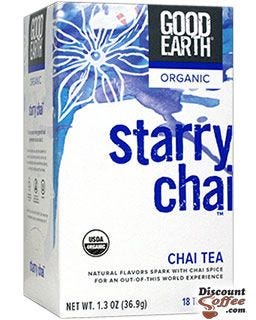 Good Earth Starry Chai Organic Black Tea | Cinnamon, Cardamom, Nutmeg, Licorice - Ginger Root.