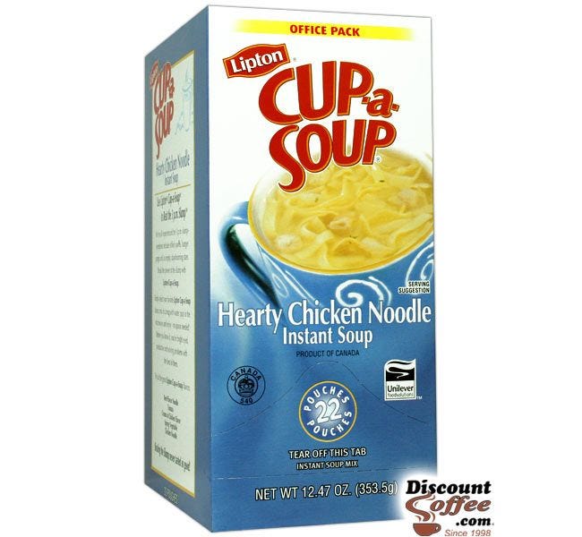 Hearty Chicken Noodle Lipton Cup A Soup | 0g Trans Fat, Low Calorie Instant Soup Mix Snack