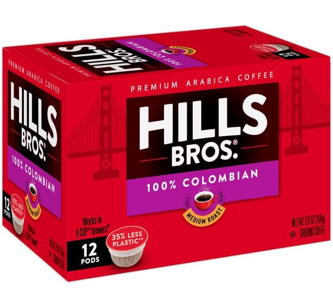 Hills Bros. Colombian Coffee Pods | Medium Roast, 100% Arabica Single Serve Coffee Cups