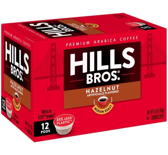 Hills Bros Hazelnut Flavored Coffee | Single Serve K-Cup Pods for Keurig Brewers