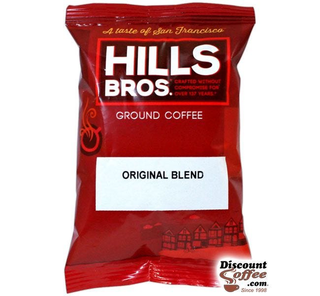 Hills Bros Original Blend Coffee | 42 - 1.75 oz. Pre-measured Packs Ground Coffee Case