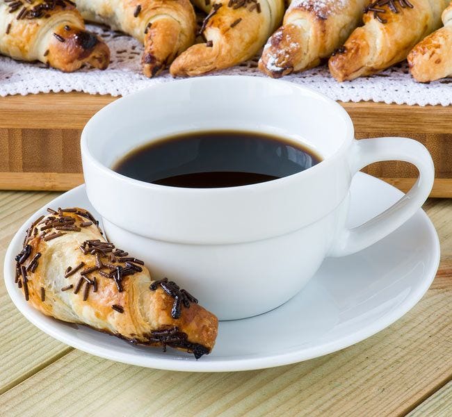 Hills Brothers Desert Coffee Cup | Medium Roast Ground Coffee, Chocolate Croissant Pastry
