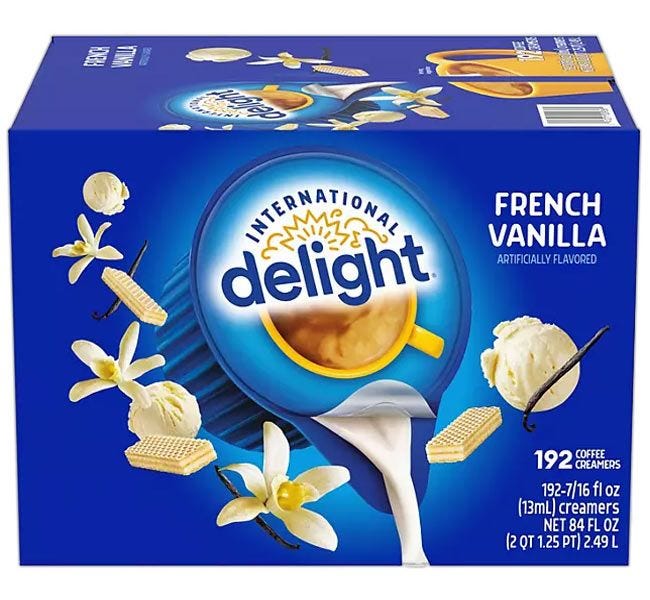 French Vanilla Coffee Creamer, International Delight Liquid Creamers