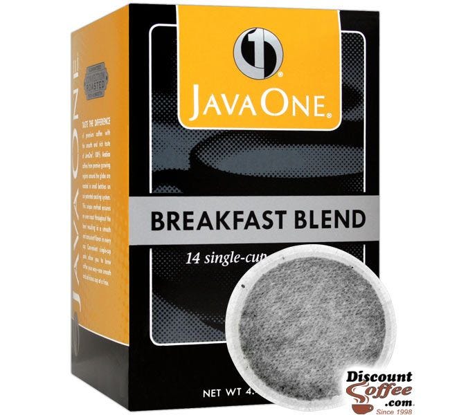 Java One Breakfast Blend Single Cup Coffee Pod | Single-Cup Light Roast Coffee Pods