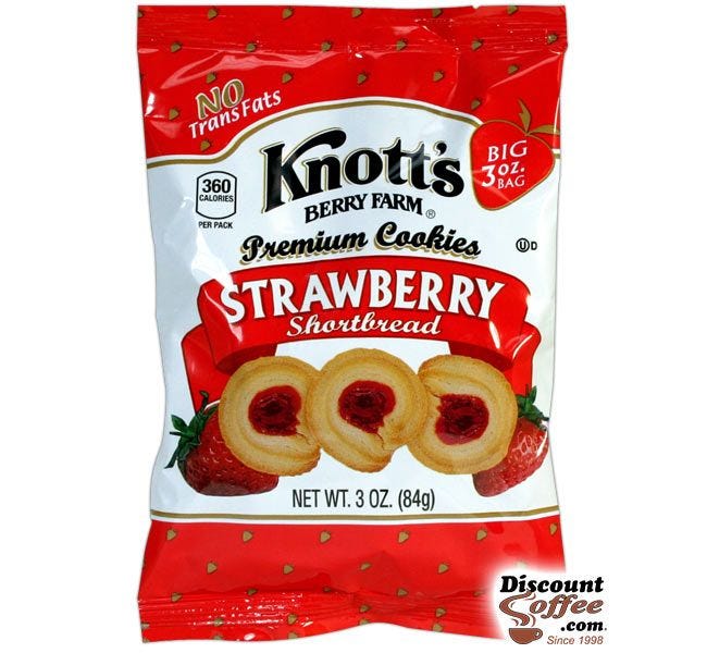 Knott's Berry Farm Strawberry Shortbread Vending Cookies