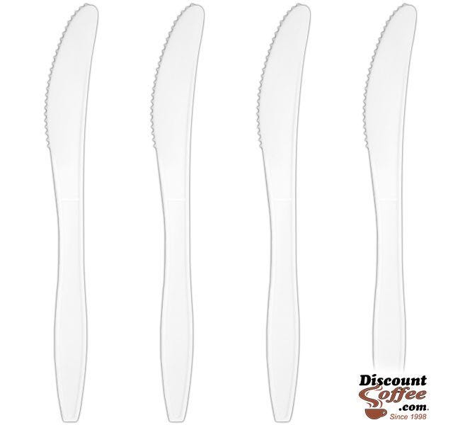 Plastic White Knives, Medium Weight, SOLO Heavyweight, Bulk Office  Breakroom Kitchen Cutlery