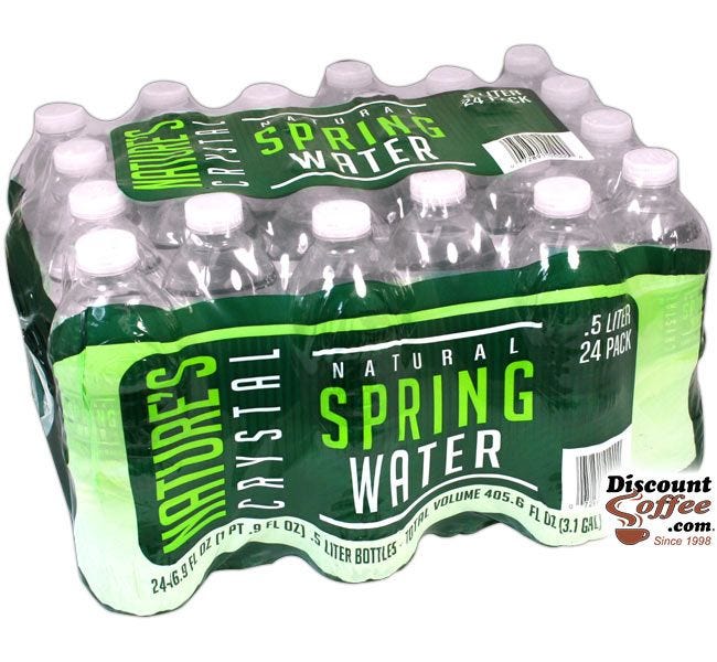 Nature's Crystal Spring Bottled Water Case, 24 count, 16.9 oz. Bottles, .5 Liter Bottle Water. Sourced, La Fayette Township Wisconsin by Premium Waters, Inc.
