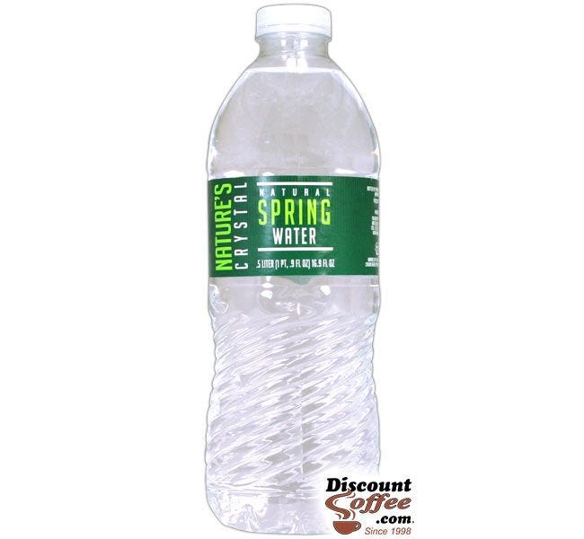 Nature's Crystal Spring Water Bottle, 16.9 oz (.5 Liter) Bottled Water sourced at La Fayette Spring, in La Fayette Township Wisconsin.