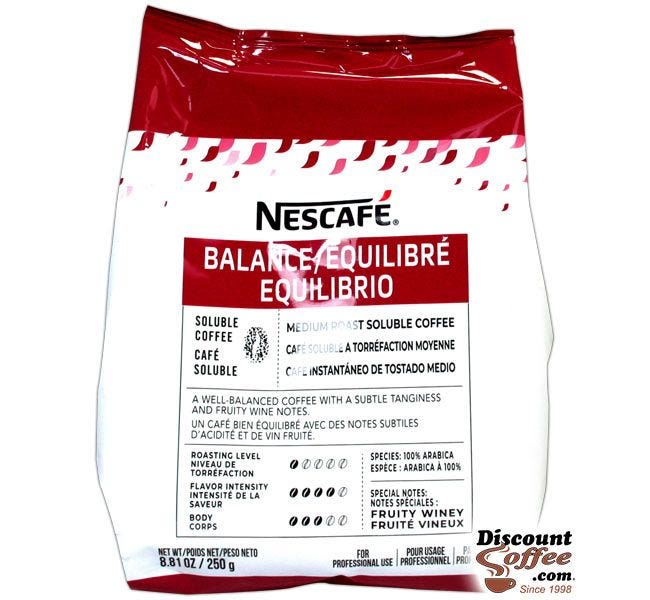 Nescafe Balance 100% Arabica Soluble Coffee, Medium Roast, Fruity, Winey Notes. Vending Coffee Supplies.