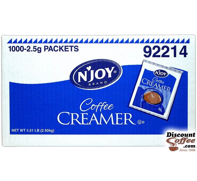 NJoy Coffee Creamer Packets Case | 1,000 ct. 2.5 gram Non-Dairy Creamer Packs, 92214 Foodservice Bulk Case.