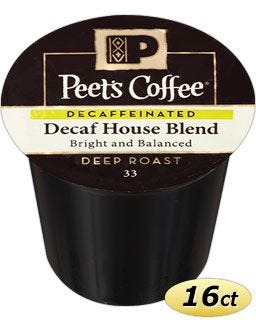 Peet's Decaf House Blend Single Cup Coffee *For Use by Owners of Keurig K-Cup® Machines.