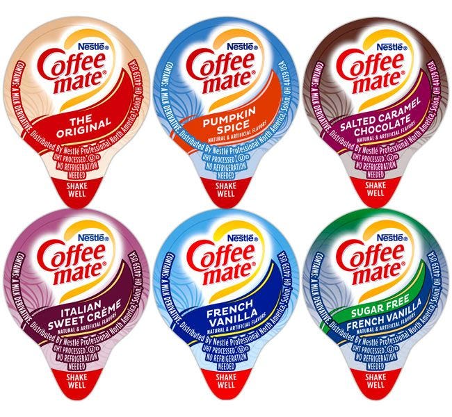 Pumpkin Spice Coffee-mate Creamer Assortment, Salted Caramel Chocolate, French Vanilla, Sugar Free, Italian Sweet Creme, Original.