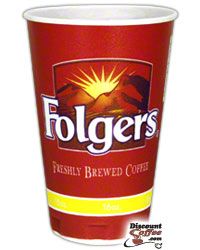 16 oz. Folgers Trophy Cups, Logo Printed Coffee Cups