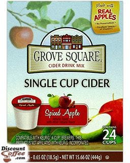 Grove Square Spiced Apple Cider, 24 Cups Box. | Spiced Apple Cider Hot Drink Beverage.