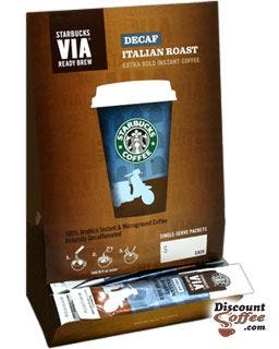 Decaf Italian Roast Starbucks VIA Coffee Box