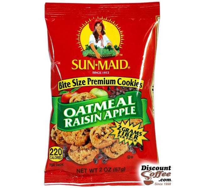 Oatmeal Raisin Apple Sun-Maid Cookies, Biscomerica Cookies