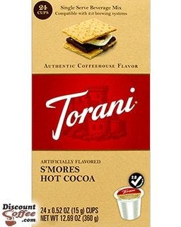 Torani S'Mores Hot Cocoa 24 cups per box | Compatible with Keurig® 2.0 K-Cup® Brewing Systems.