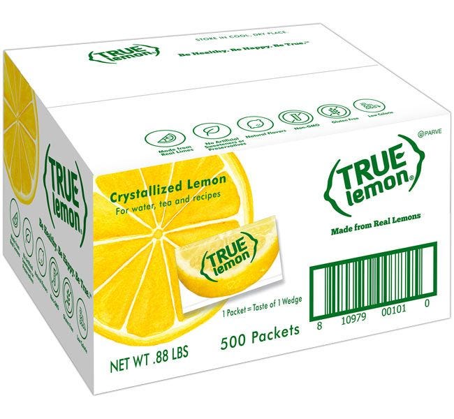 True Lemon 500 ct. Bulk Case | 100% Natural Crystallized Lemon, True Lemon