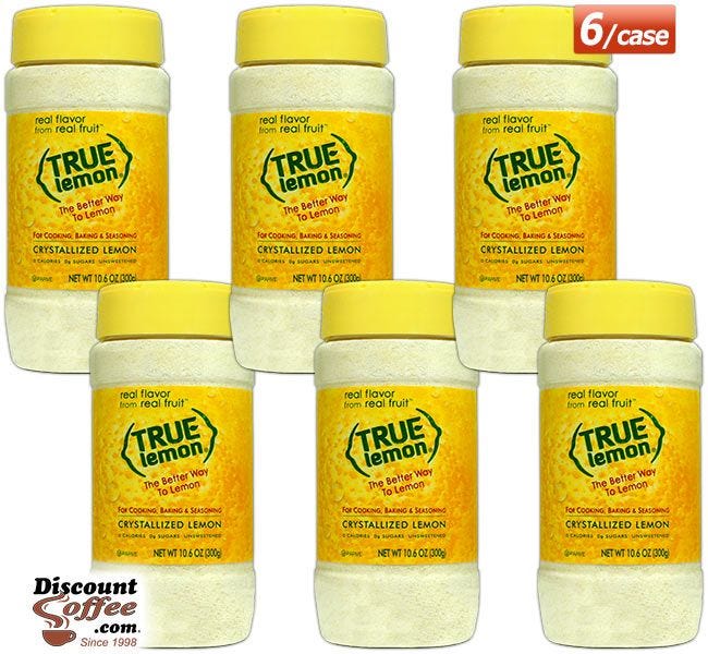 True Lemon Food Service Shaker Case, 6 count. Non-GMO Lemon Juice Substitute. Cooking Recipes, Baking, Seasoning.