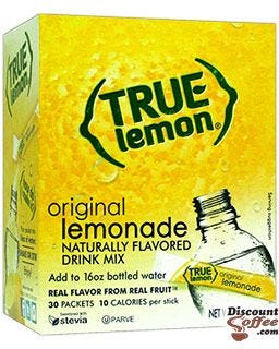 True Lemonade Drink Mix, Original Natural Lemon Flavored On The Go Sticks | Stevia Sweetened