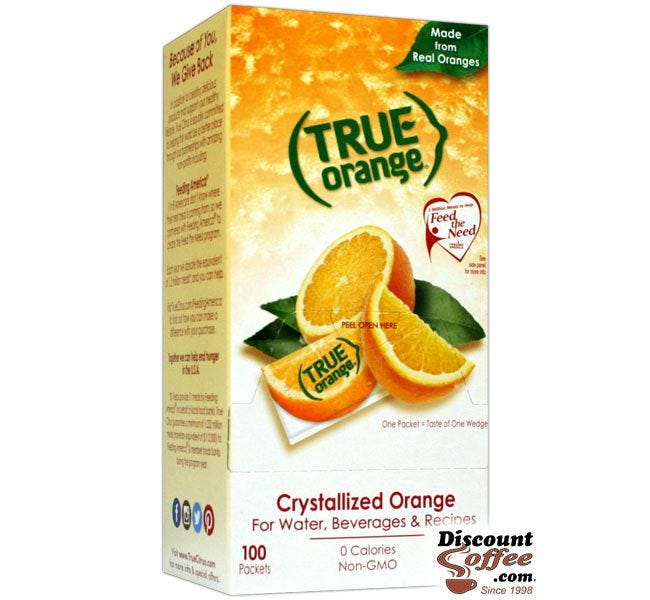 True Orange 100 ct. Dispenser - Crystallized Orange - 100% Natural