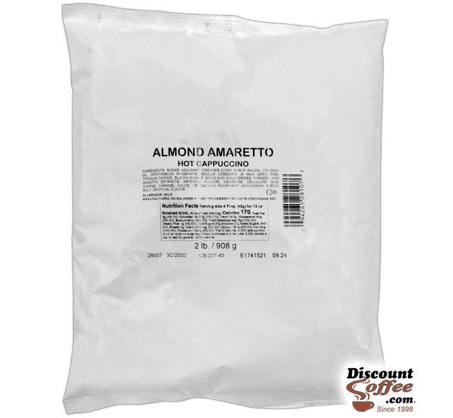 White Bear Almond Amaretto Cappuccino 2 lb. Bag | Foodservice Bulk Vending Machine Hot Beverage Powder Drinks.