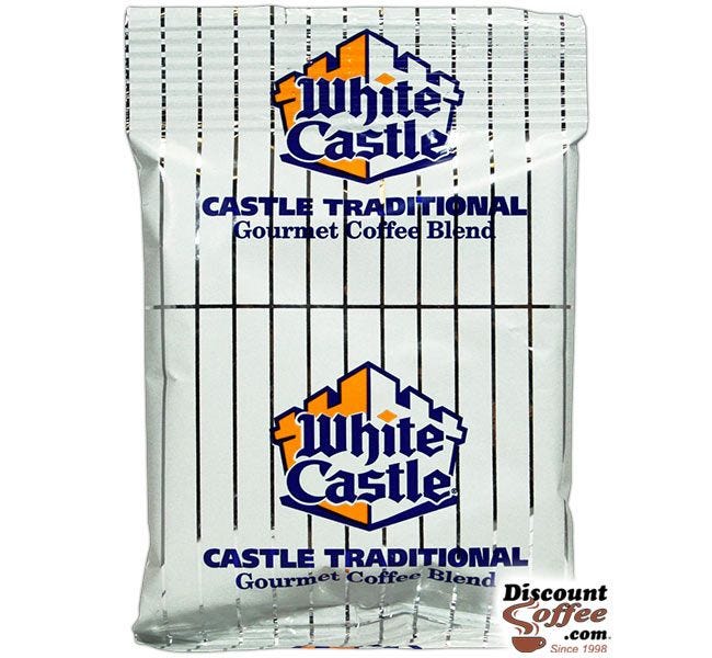 White Castle Ground Coffee 1.25 oz. Bag | Medium Roast Restaurant Coffee, 40 ct. Foodservice Case.