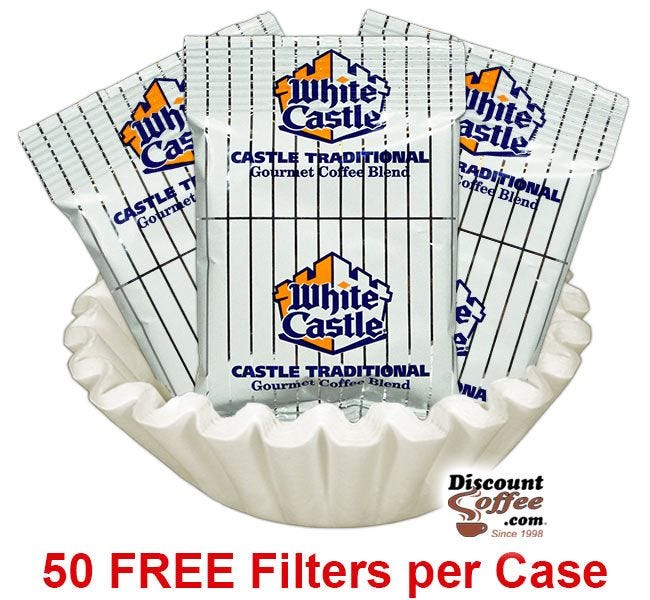 White Castle Traditional Roast Coffee Blend | Ground 100% Arabica Gourmet Coffee, Free Coffee Filters.