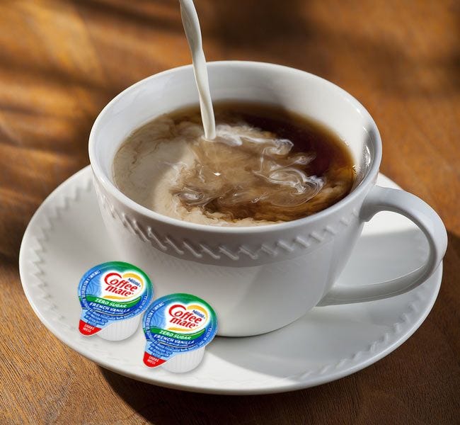 Zero Sugar Free French Vanilla Coffee-mate Cup of Coffee, Non-Dairy Creamer, Gluten Free, Lactose Free